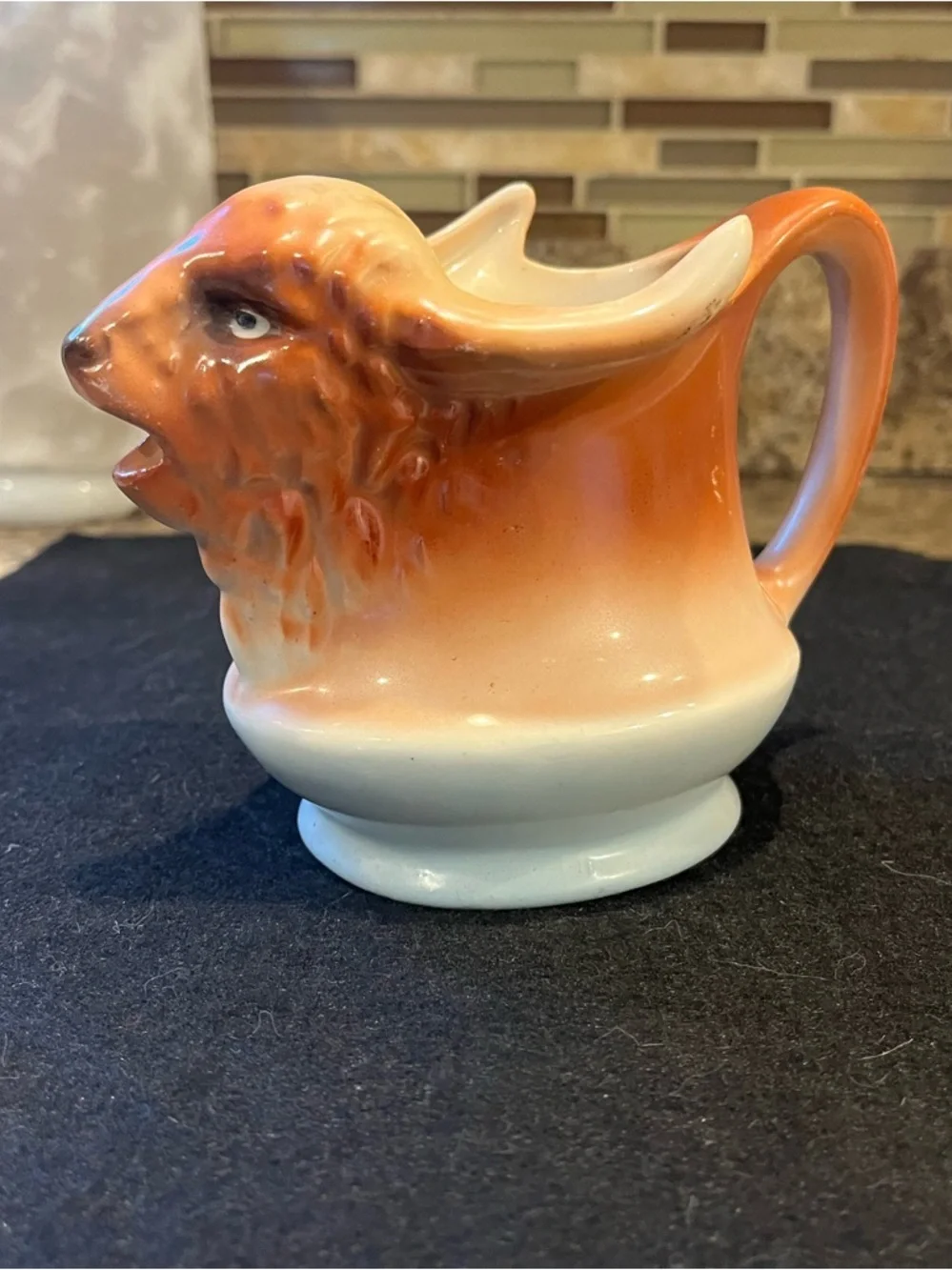 Vintage Royal Bruxonia Austria Water Buffalo Bison Head Creamer Pitcher